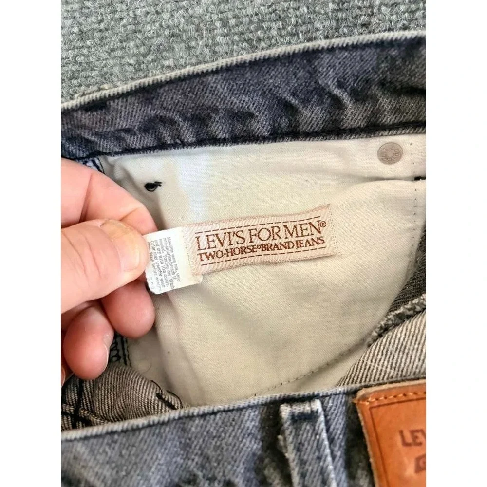 Vintage 80s Gray Levis Jeans Mens 34x29 549 Two Horse Brown‎ Tab Straight Leg